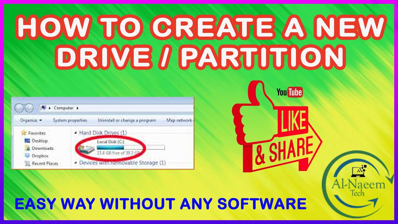 how-to-partition-hard-drive-in-windows-10-urdu-hindi-create