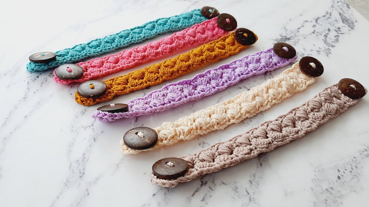 konektor masker rajut motif sederhana