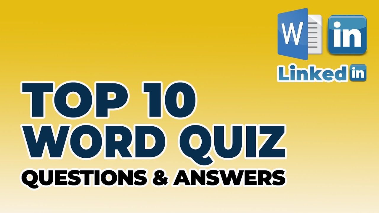 Top 10 Word LinkedIn Quiz and Answers - YouTube