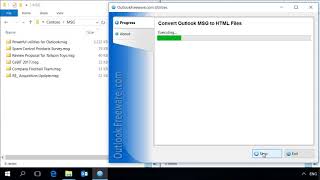 Convert Outlook Messages from MSG Format to HTML Files
