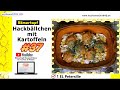 Hackbällchen mit Kartoffeln und Champignons im Römertopf