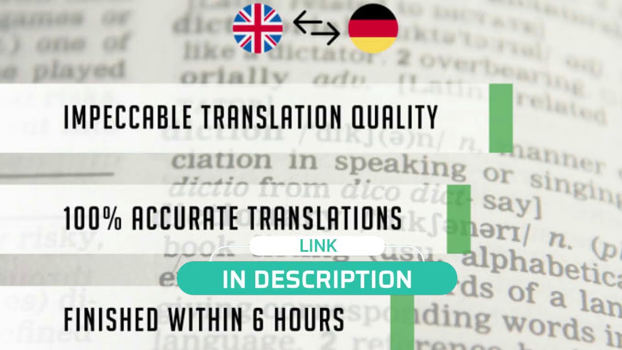 I will expertly translate english to german or german to english YouTube