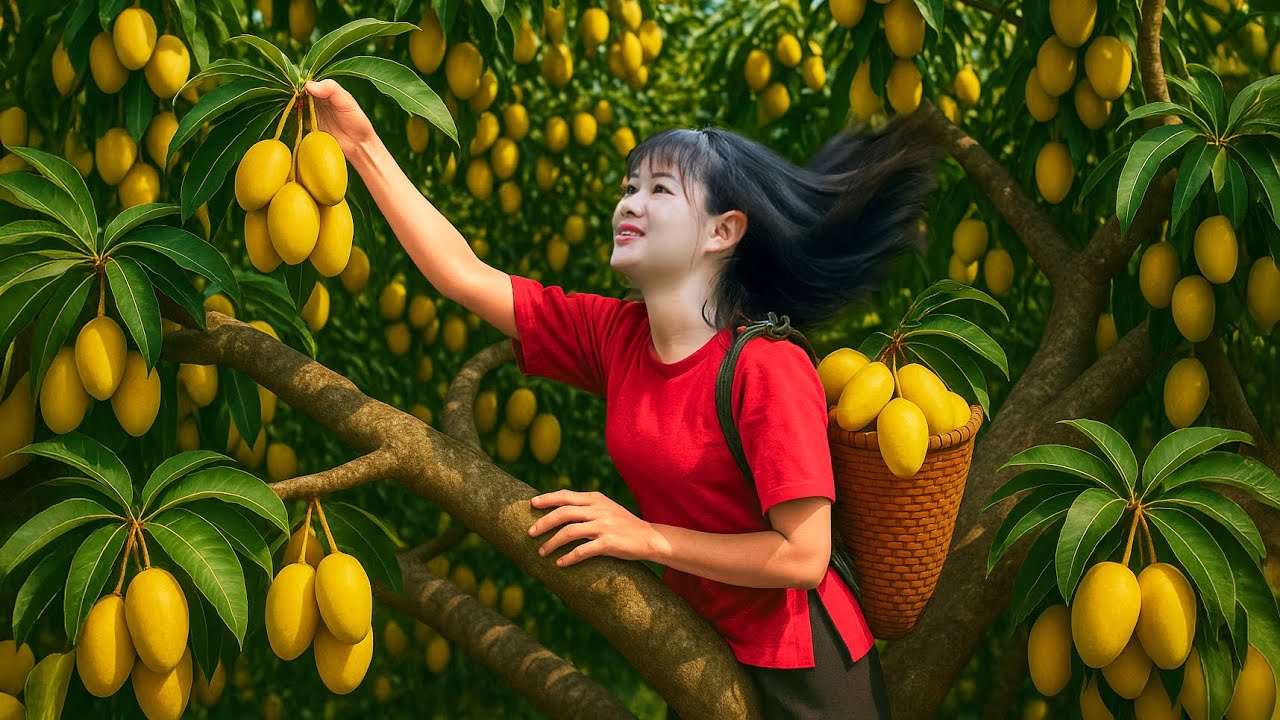 Amazing | Woman Harvesting Lots of Big Mango on High To Sell | Farm Care | Luyến Harvest Life