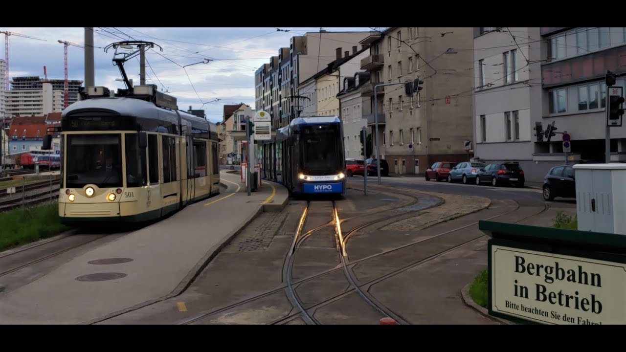 Trams of  Linz, Haltestelle Landgutstraße. Linzer Straßenbahn. ÖBB action and some buses.
