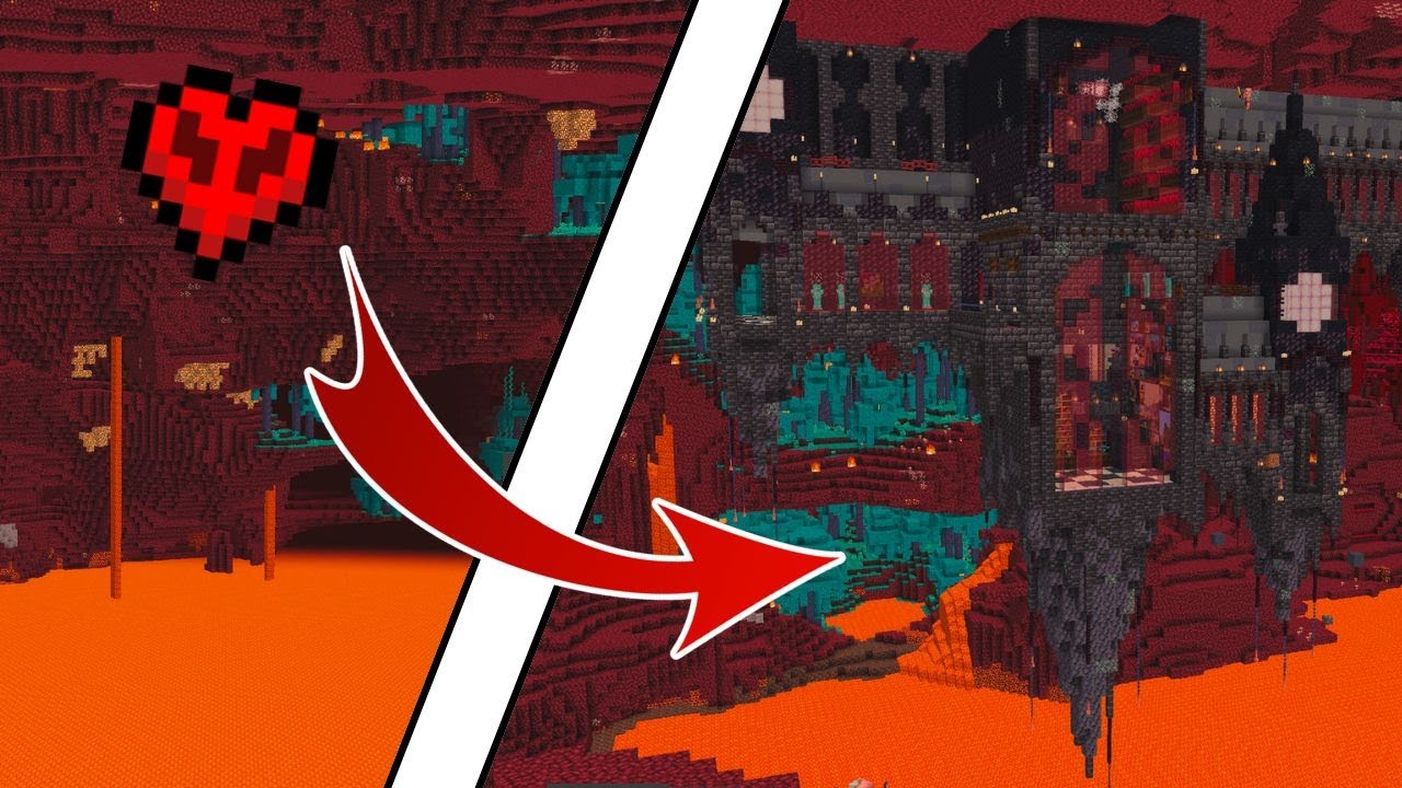 Building an EPIC NETHER BASE in HARDCORE MINECRAFT - YouTube