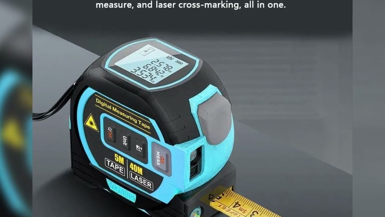 A must-have product! 3 in 1 Laser Rangefinder 5M Tape Measure Ruler LCD Display with Backlight Dis