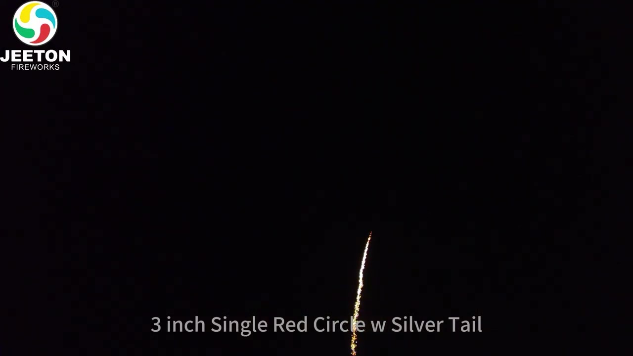 DS030062 3inch Single Red Circle w Silver Tail