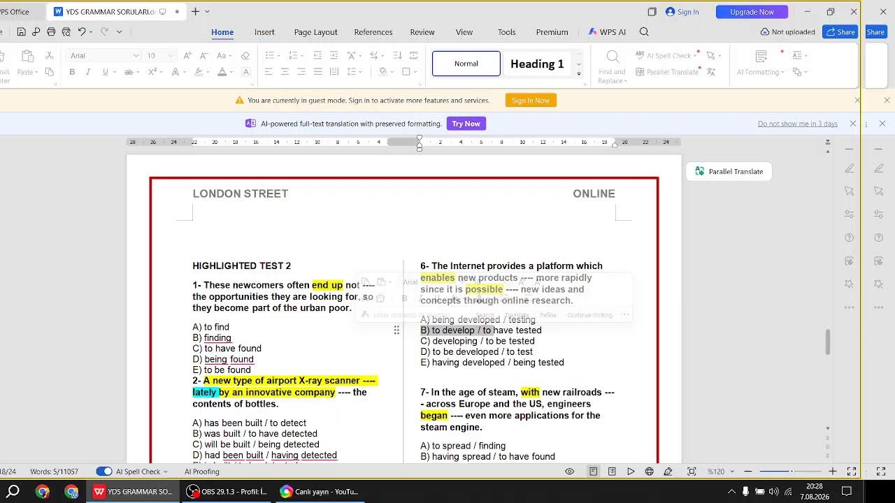 YDS VOCABULARY 2 - YouTube
