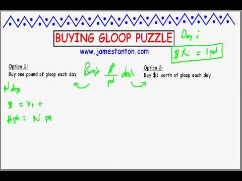 Buying Gloop Puzzle (Tanton Mathematics)