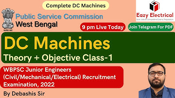 DC Machines Class-1 I WBPSC Junior Engineers Recruitment Examination, 2022