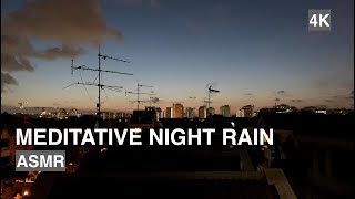 [4k] ASMR - night rain in Singapore.View from my window