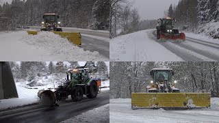 4K| Volvo L90H, Fendt 724 & 720 Snow Clearing