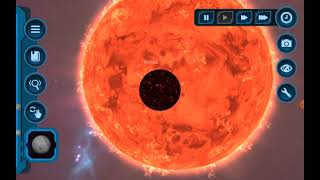 Mercury, Venus, Earth and Moon Vs red giant sun (My Pocket Galaxy)
