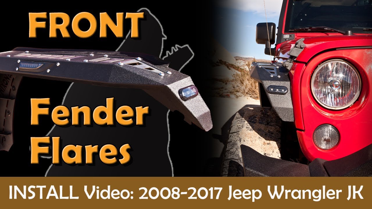 Jeep Wrangler JK Front Fender Flares Install for Nixon Offroad - YouTube