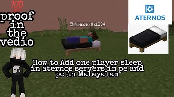 How to Add One player Sleep in Aternos Servers in Pe And Pc in Malayalam||ADDITIVE GAMER|(Malayalam)