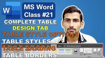 Complete Table Design Tab || MS Word For Beginning || Class#21 || Urdu/Hindi