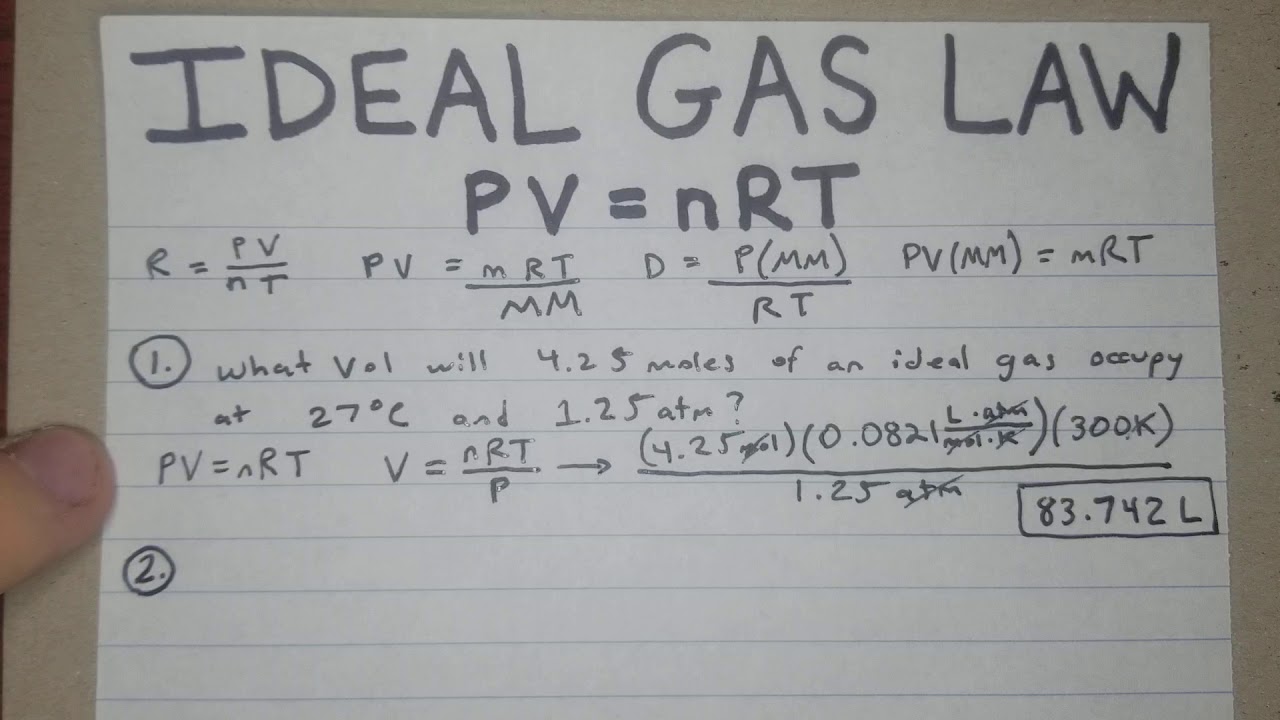 ideal gas law problem solving