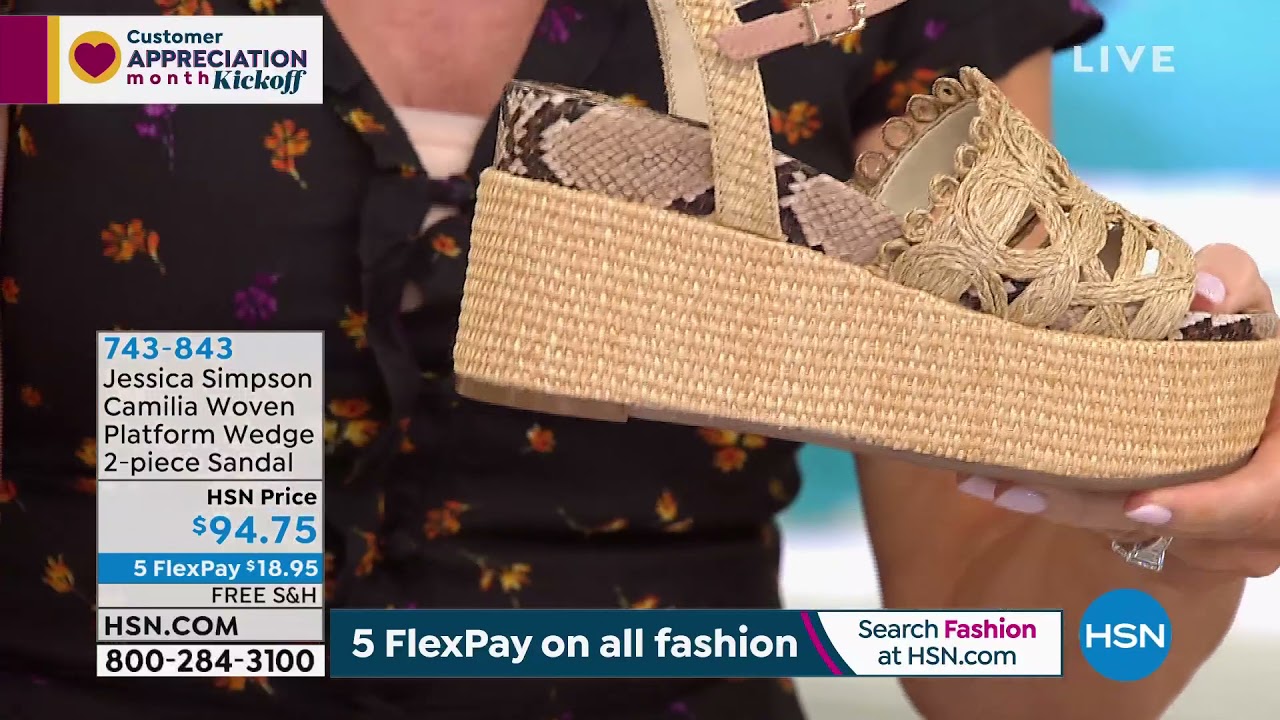 Jessica Simpson Camilia Woven Platform Wedge 2piece Sand...