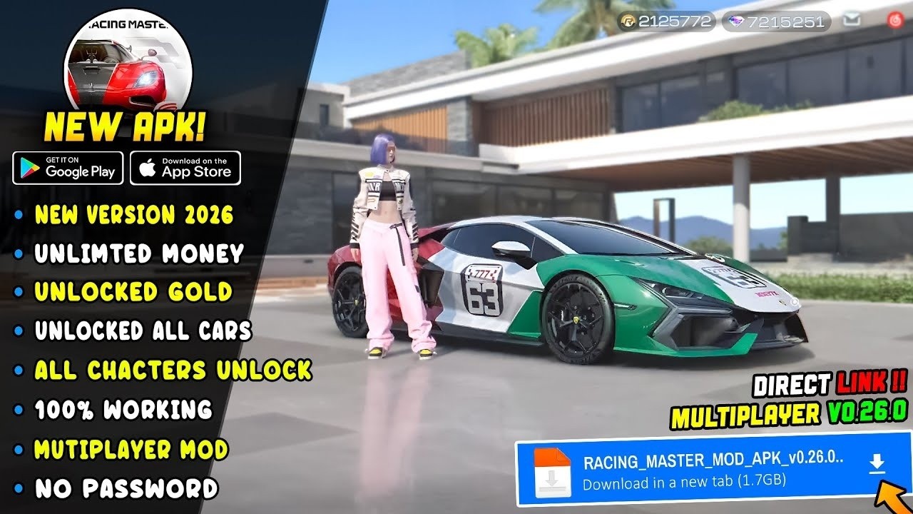 🔥 2026 Update! Racing Master MOD APK (Unlimited Money + Free Shopping) New Version