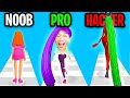Can We Go NOOB vs PRO vs HACKER In HAIR CHALLENGE APP!? (MAX LEVEL!!)