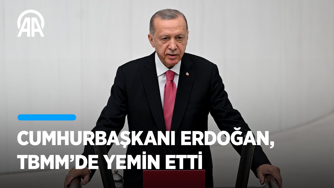 Cumhurbaşkanı Erdoğan, TBMM'de  yemin ediyor.