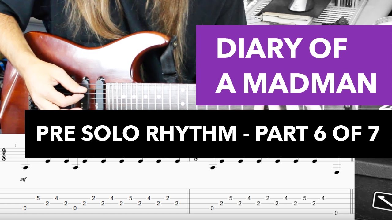 Diary Of A Madman Pre Solo Rhythm - Guitar Lesson - Ozzy Osbourne