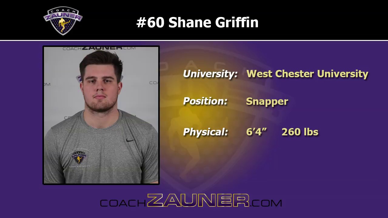 Shane Griffin Long snapper West Chester University, Coach Zauner 2020 College Senior Combine