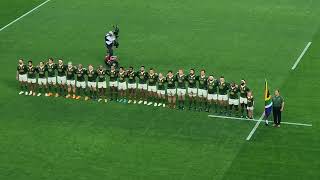 South African anthem at Mbombela Stadium before the Springboks vs All Blacks test