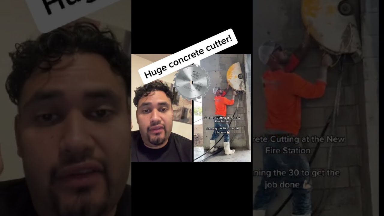 Huge Cutting blade cuts In Concrete wall! This man is Most likely DEAF