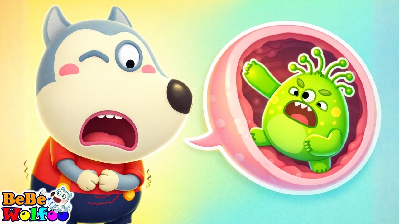 Dibujos animados 📍 ¡Oh No! Un Germen en la Pancita de Wolfoo | Animación | Historias sobre familia