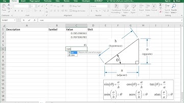 Trigonometry in Excel