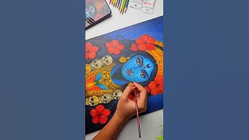 Maa Kali Drawing With Acrylic 🌸✨ #shorts #kali #kalimaa #drawing #diwali