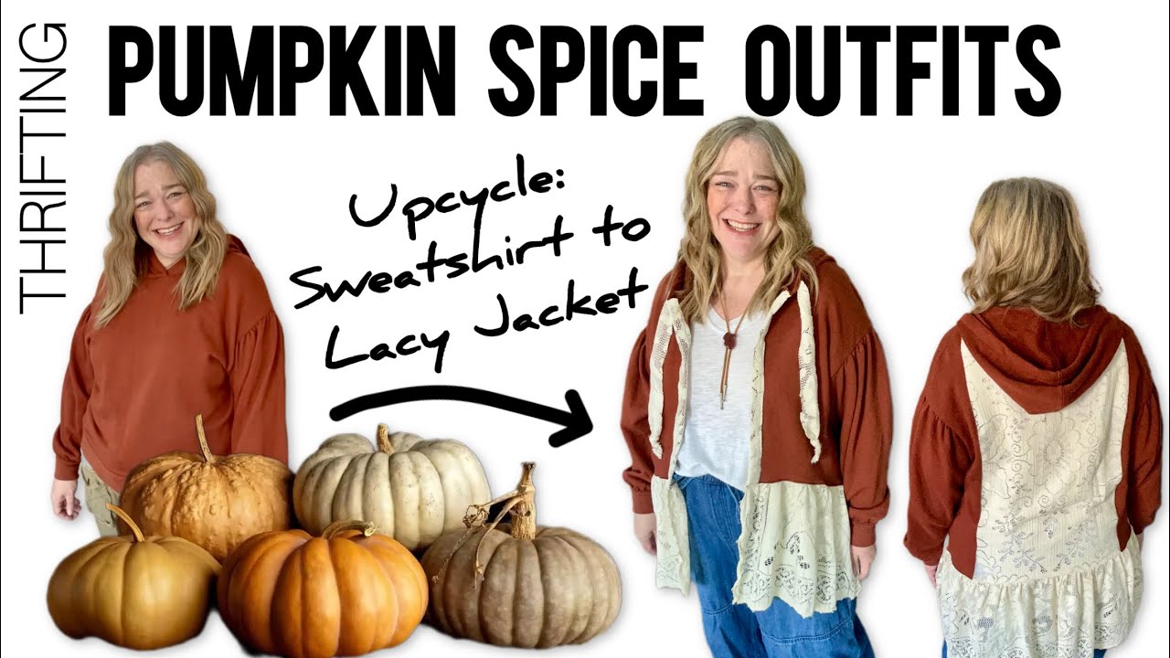 Экономные наряды в стиле тыквы и специй + переделанный свитшот в кружевную куртку