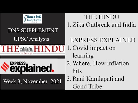 Last Week in Current Affairs - UPSC IAS (Week 3, Nov 21) - The Hindu & Explained - DNS Supplement