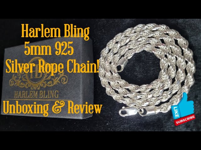 Amazing 925 Silver Rope Chain from @HARLEMBLING Unboxing & Review! 