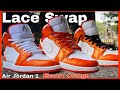 Lace swap  jordan 1 mid  electro orange  on feet