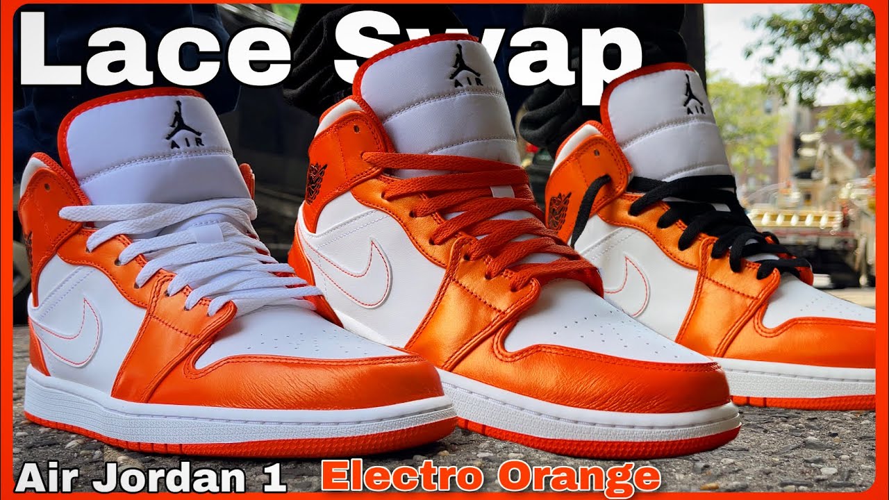 electro orange jordan 1 orange laces