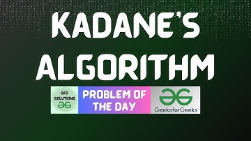 #434 GFG POTD | Kadane