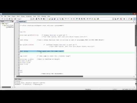 TUTORIAL FOR 8051 ASSEMBLY LANGUAGE:LED BLINKING USING BINARY DATA IN KEIL