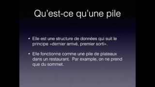 Structures de données - Pile et ses applications