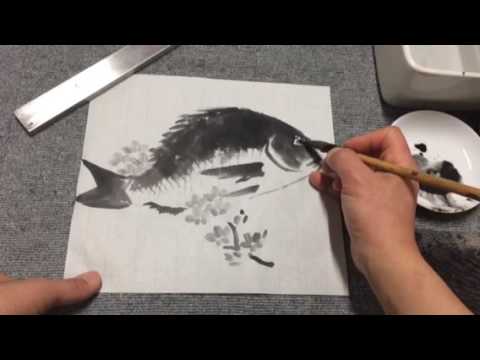 すみする動画 ００６ 鯛と桜を描く Youtube