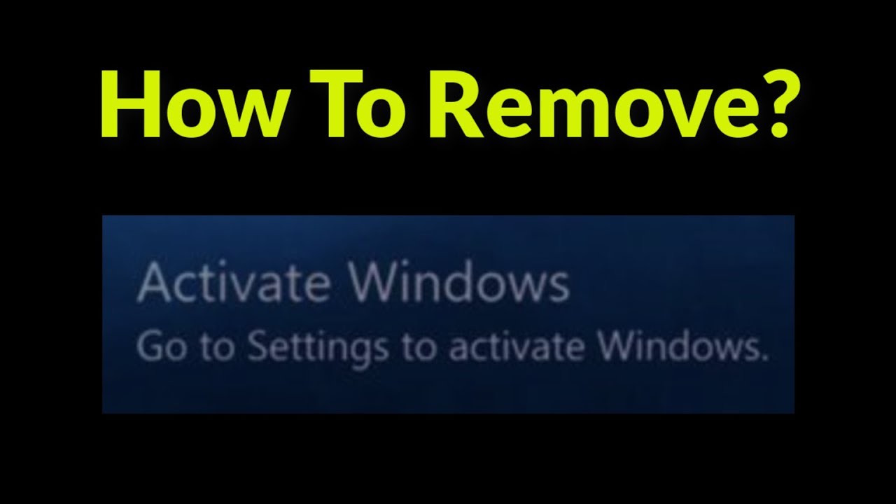 Remove Active Windows How To Remove Active Windows Water Mark - YouTube