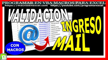 560 ❤️ Como VALIDAR Celdas 🔥 INGRESO de EMAIL con Macro Excel VBA