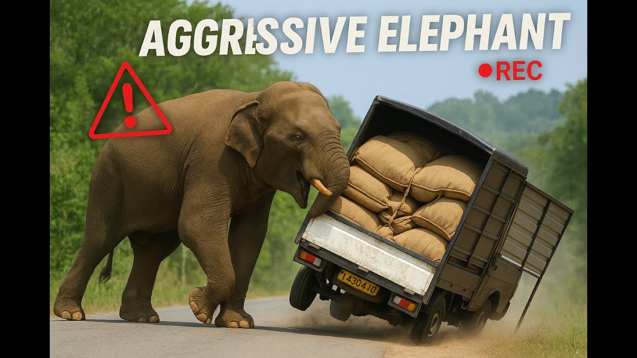 Aggressive Elephant Attacks Truck on Jungle Road | Caught on Camera!
