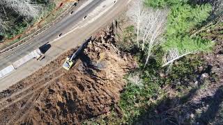 Debris removal and slope stabilization work continues, following landslide on SR 4 west of Cathlamet