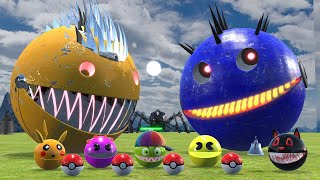 PACMAN VS ROBOT PACMAN VS ROBOT MONSTER WITH POKEMON BATTLE IN THE RING