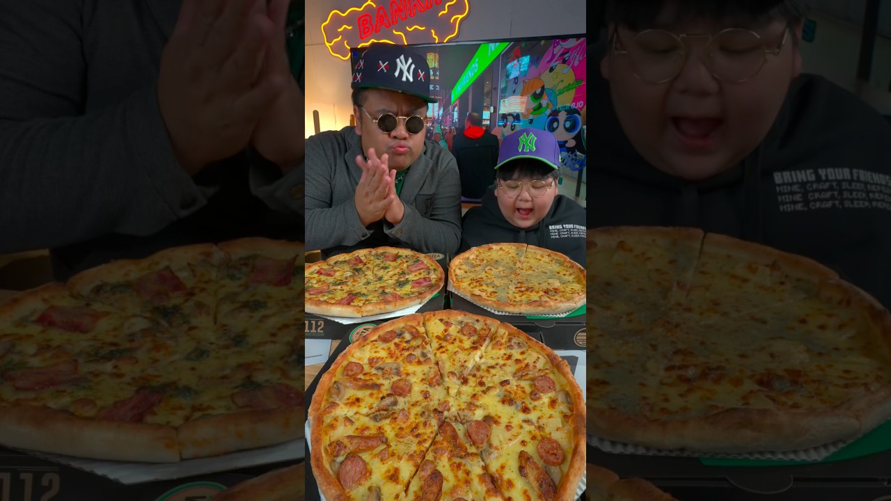 Having New York Pizza Signature with My Son 🍕🗽💚 #asmr #NewYorkPizzaSignature #shorts