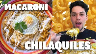 Oscar Attempts to Cook MACARONI CHILAQUILES || Foodbeast Recipe Challenge