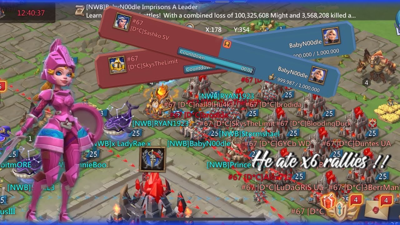 mini noodle eats 6 rallies, KvK highlights | Lords mobile | NWB - YouTube
