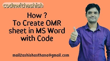 Create OMR Sheet in 2 minutes with code|| by Ashish Asthana